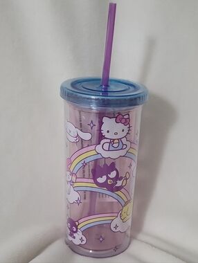 Hello Kitty Rainbow Character Tumbler - Purple Lid & Straw